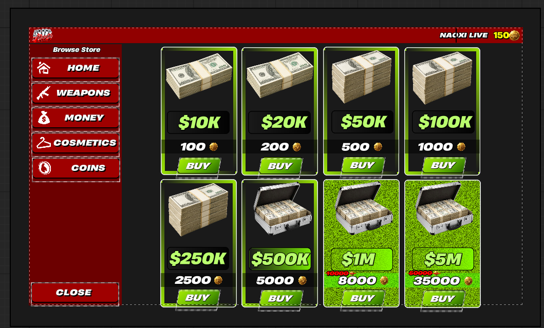 Custom in-game shop — view 3