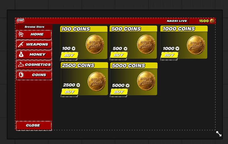 Custom in-game shop — view 4