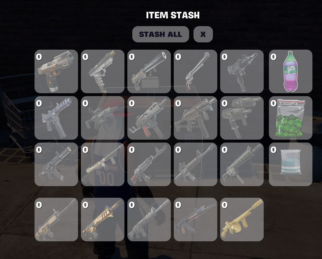 Weapon stash storage